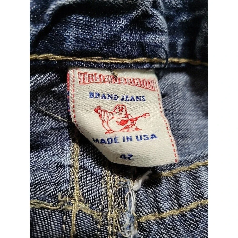 True Religion Geno Ricky Super T Straight Jeans Size 42x30 Blue